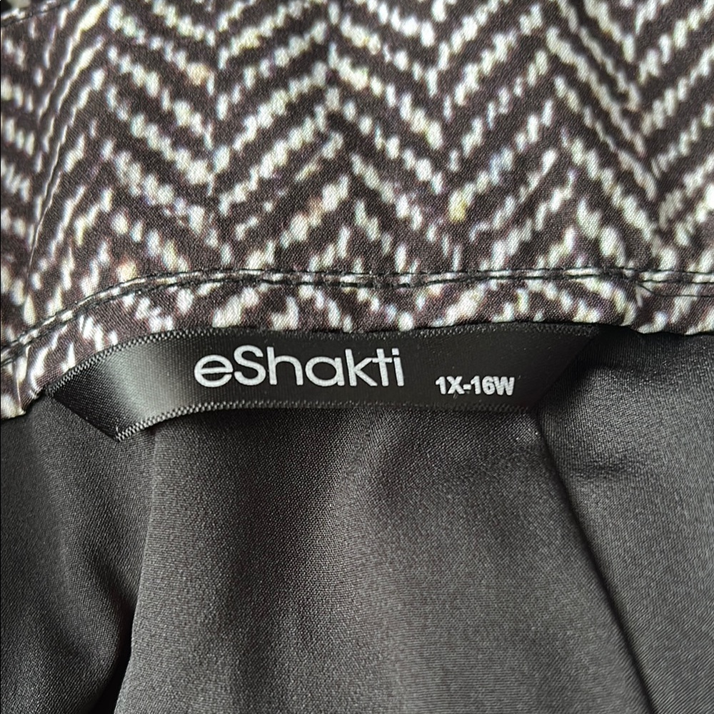 eShakti, Woman’s Size 1X-16W Brown and White Herringbone Skirt - Picture 9 of 9